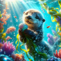 Preview: Diamond Painting Otter im Teich